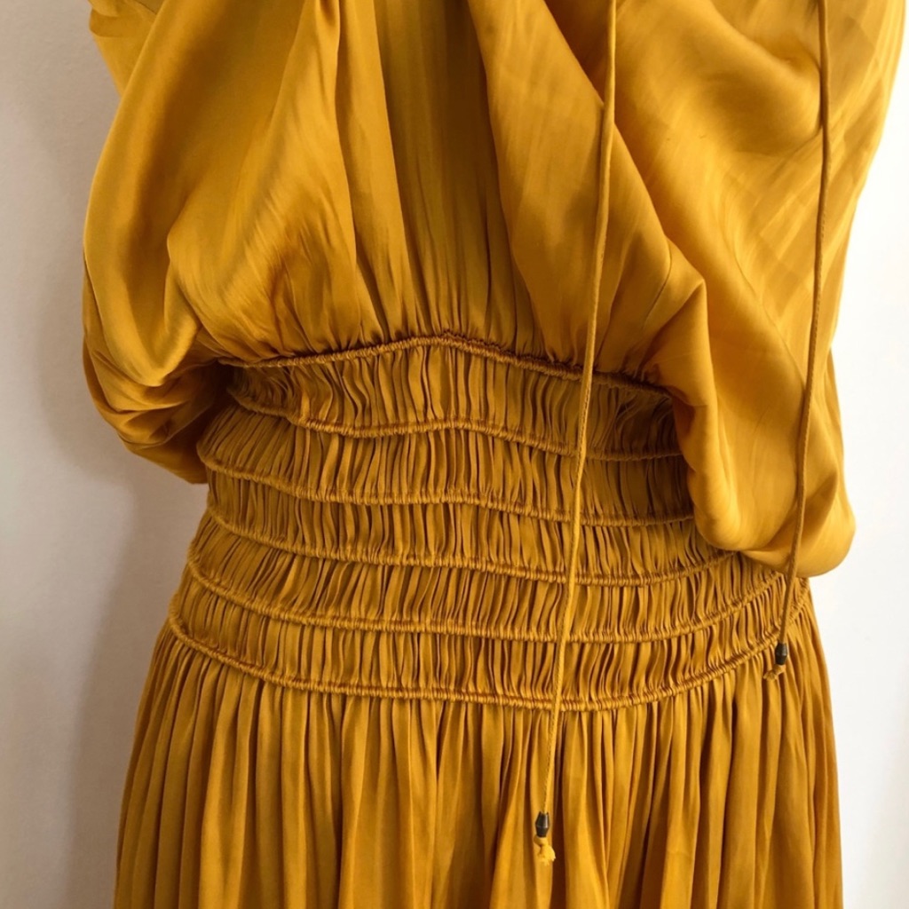 Ulla Johnson Gold Polyester Super Soft Satin Feel Dress